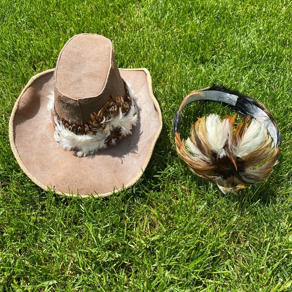 Handmade leather festival cowboy hat